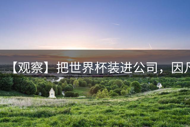 【观察】把世界杯装进公司，因凡蒂诺的信仰经济学